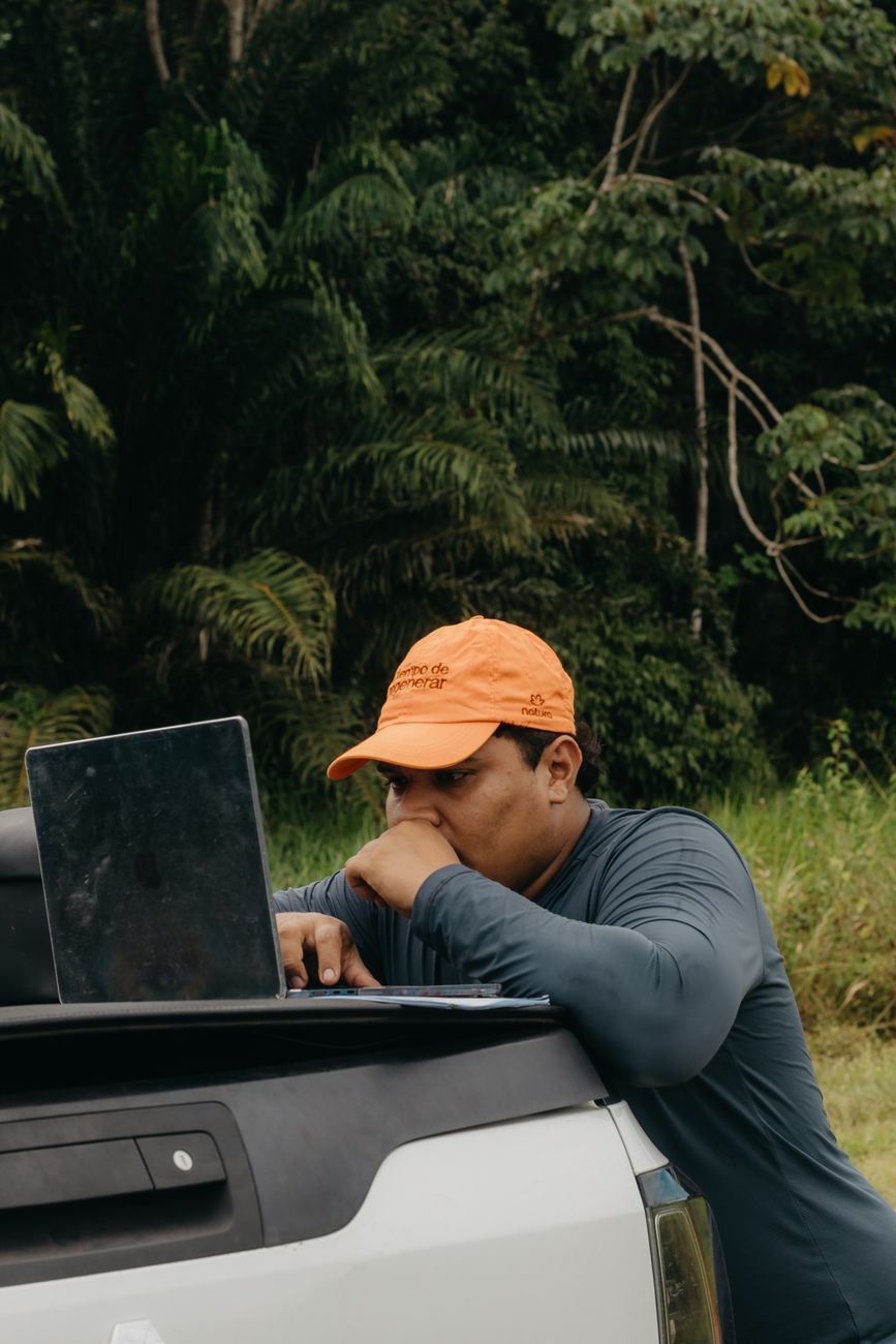 field researcher analyzing data in amazon